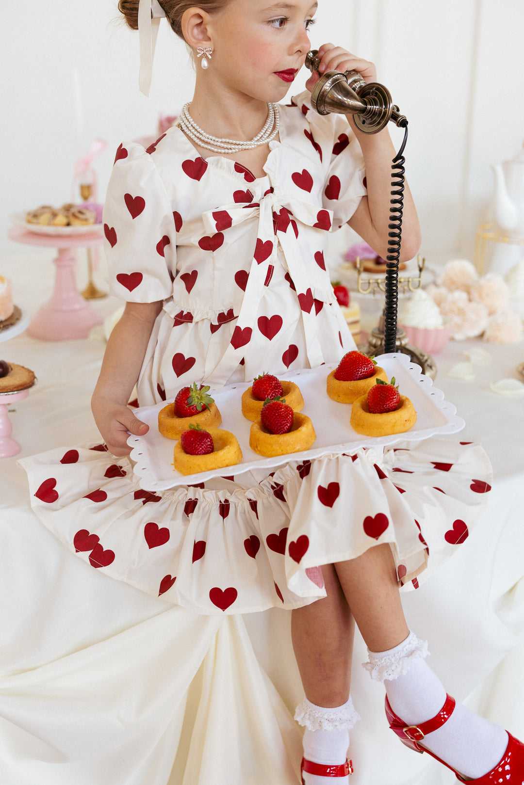 Mini Picnic Dress in Hearts - FINAL SALE