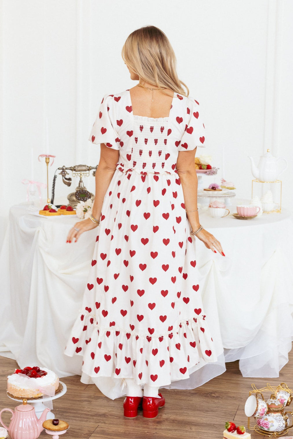 Picnic Dress in Hearts - FINAL SALE