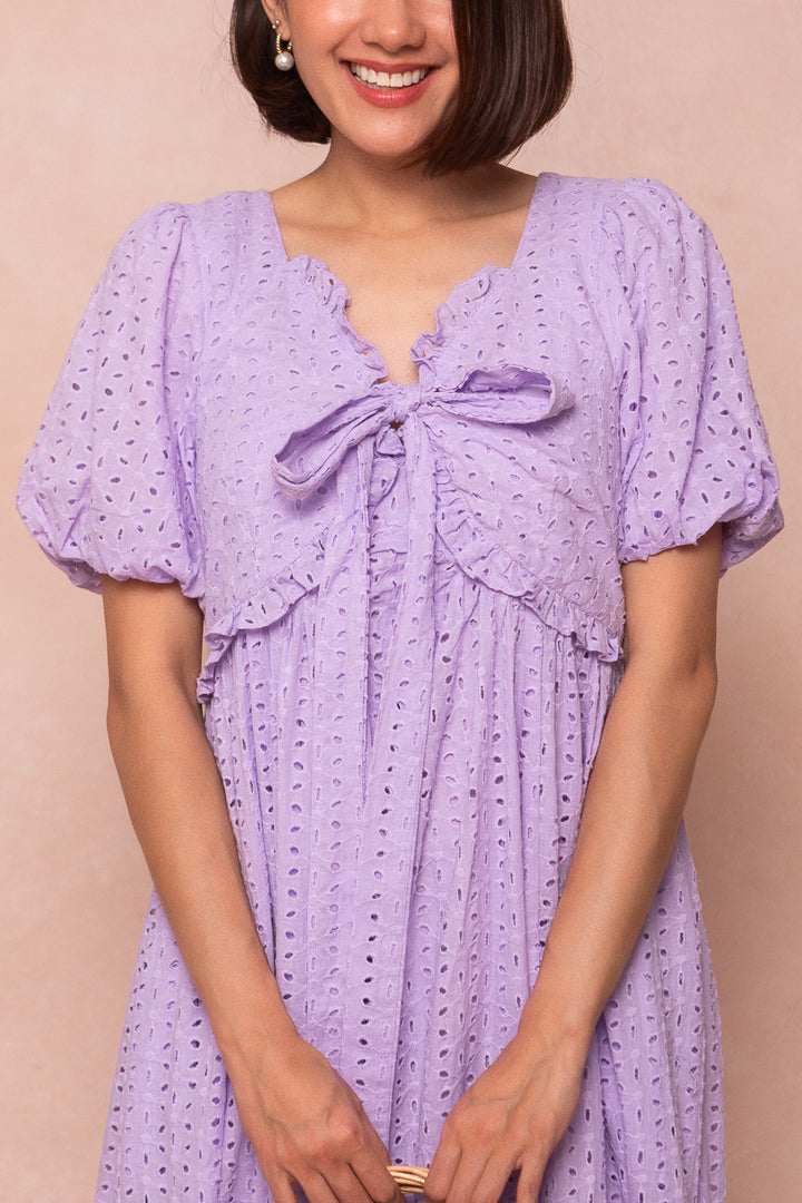 Picnic Dress in Lavender Eyelet