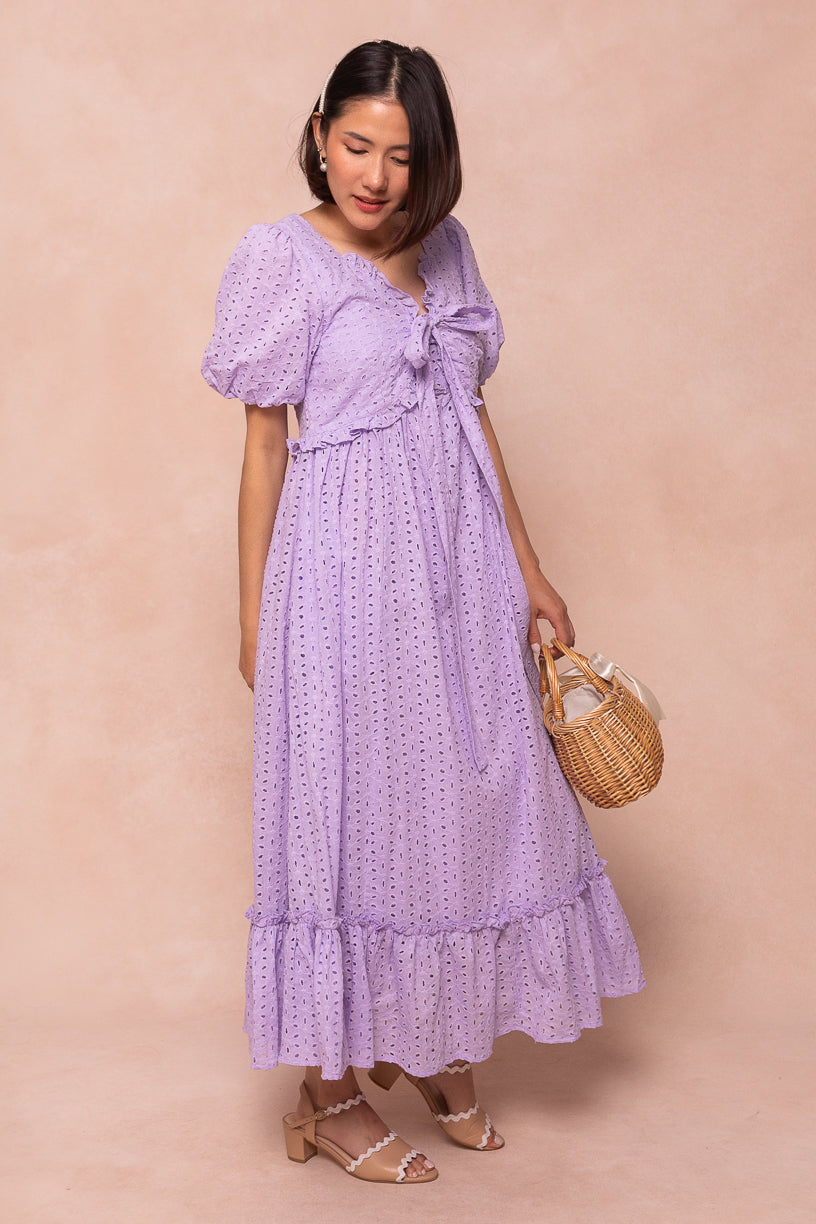 Picnic Dress in Lavender Eyelet