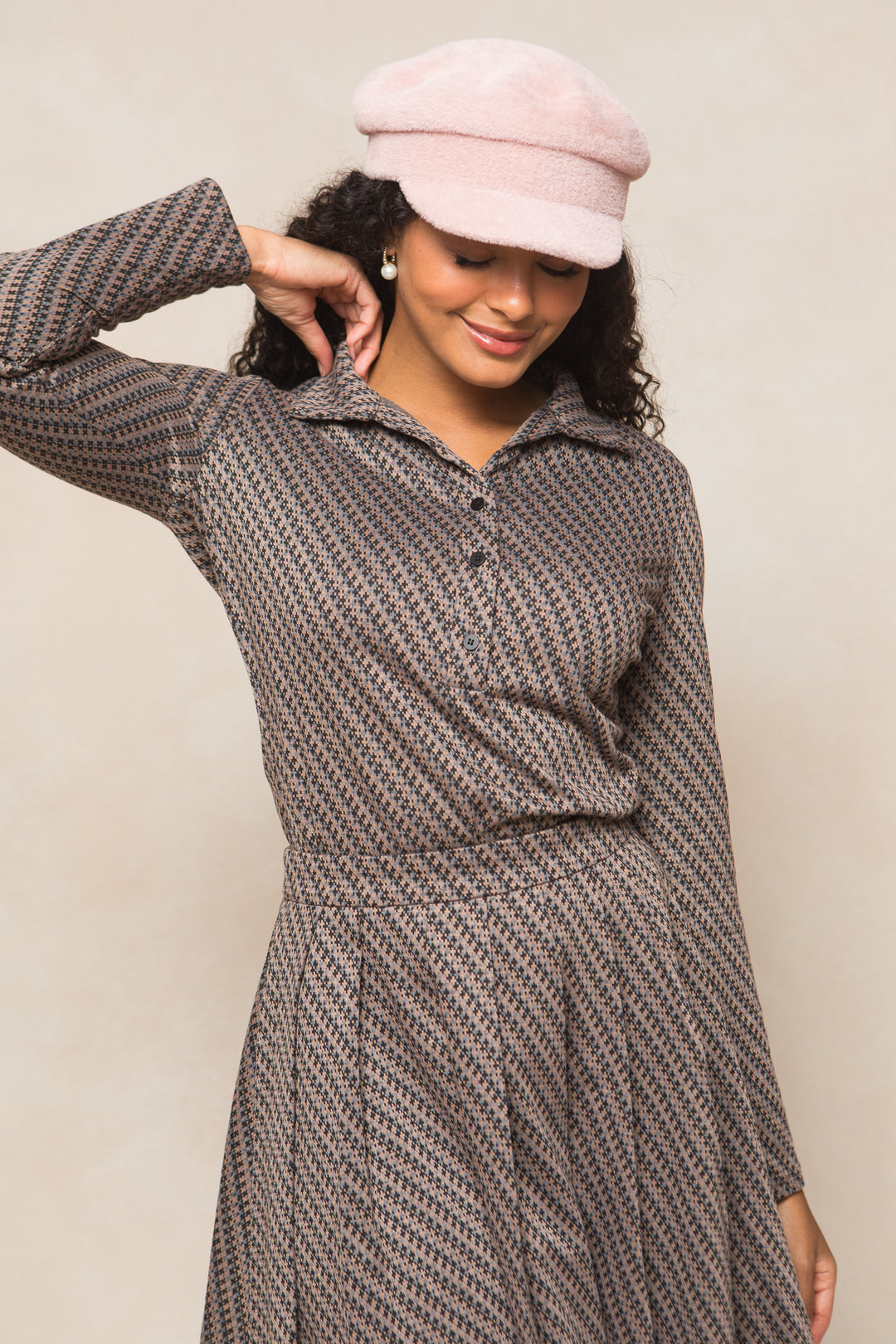 Piper Blouse in Houndstooth