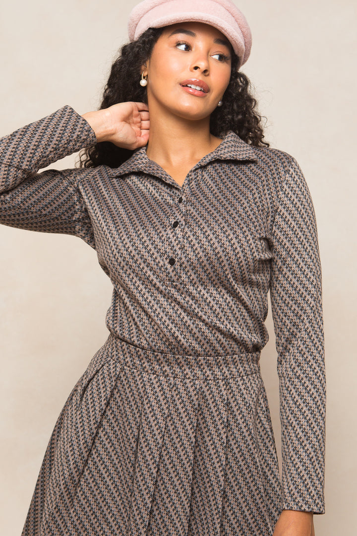 Piper Blouse in Houndstooth