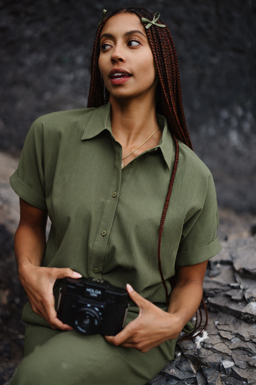 Newport Blouse in Olive