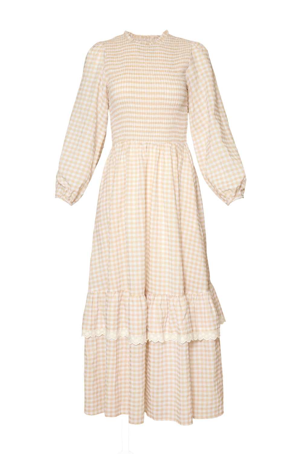 Presley Dress in Cream Gingham-8