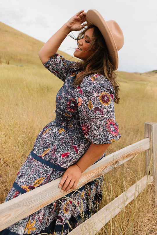 Roselyn Dress in Navy Floral