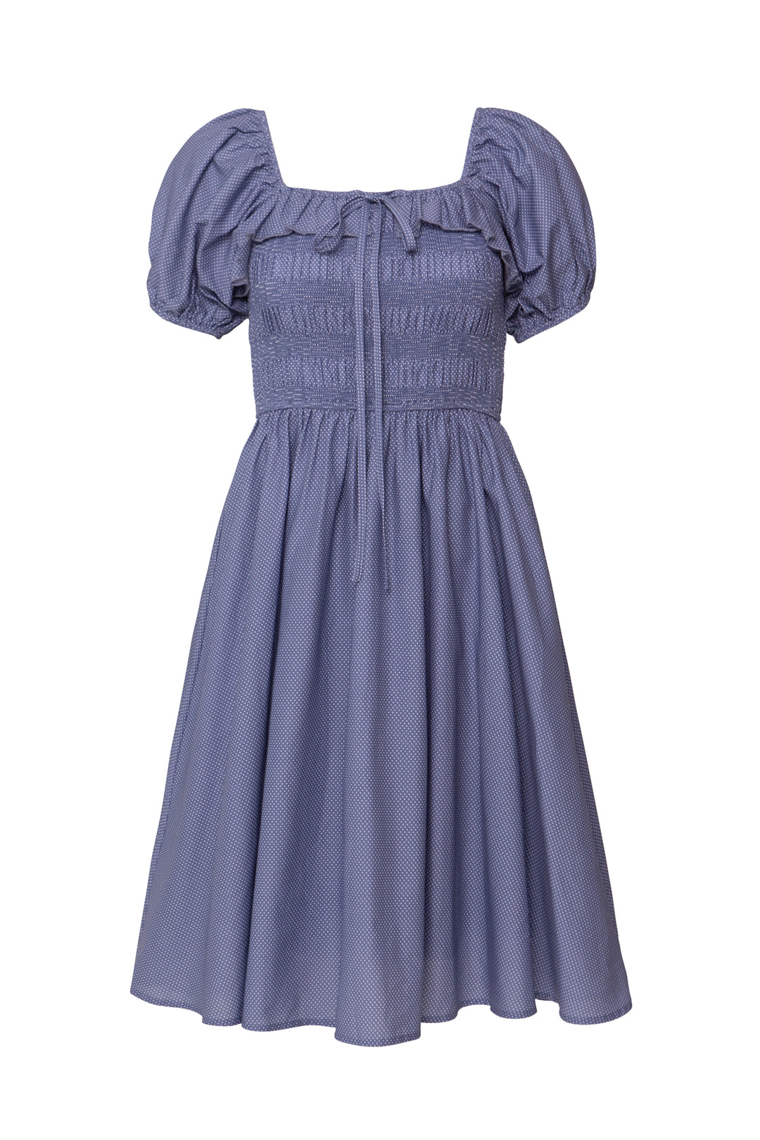 Rae Dress in Blue Polka Dot