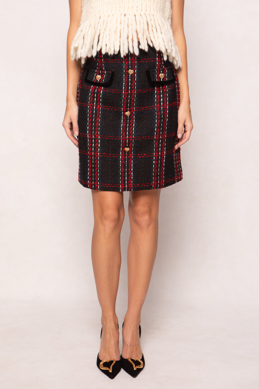 Reagan Skirt in Deep Navy Plaid