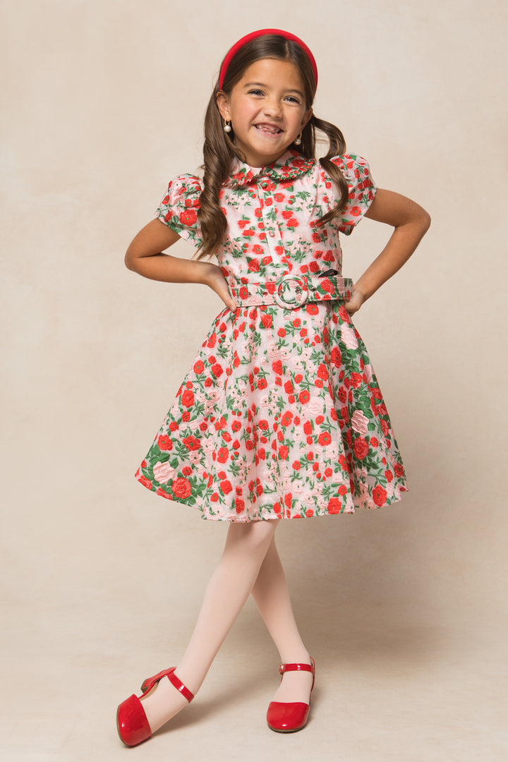 Mini Remi Dress in Red Floral