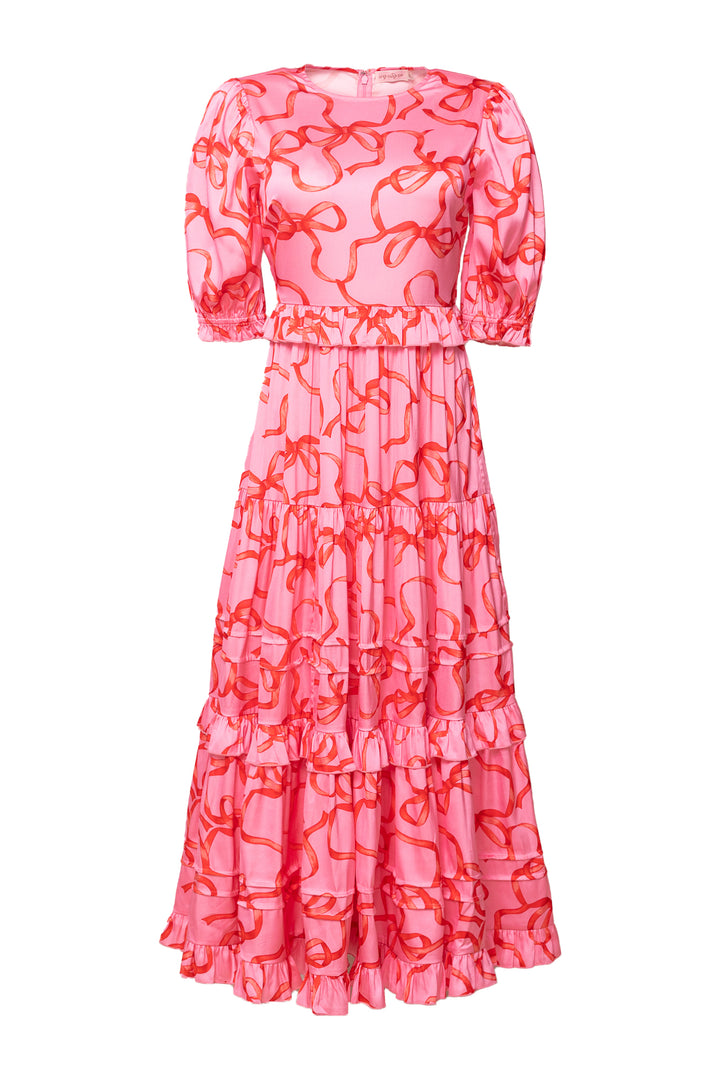 Ribbons and Bows Dress in Pink