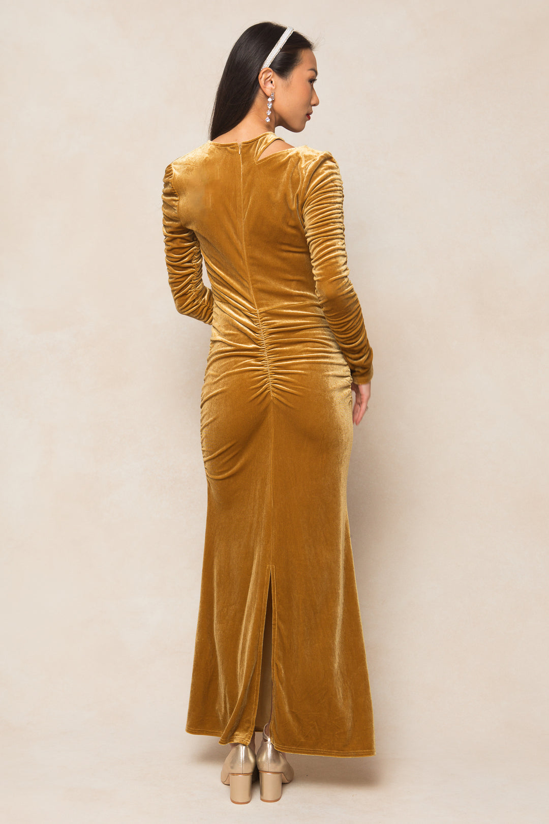 Romance Me Dress in Gold