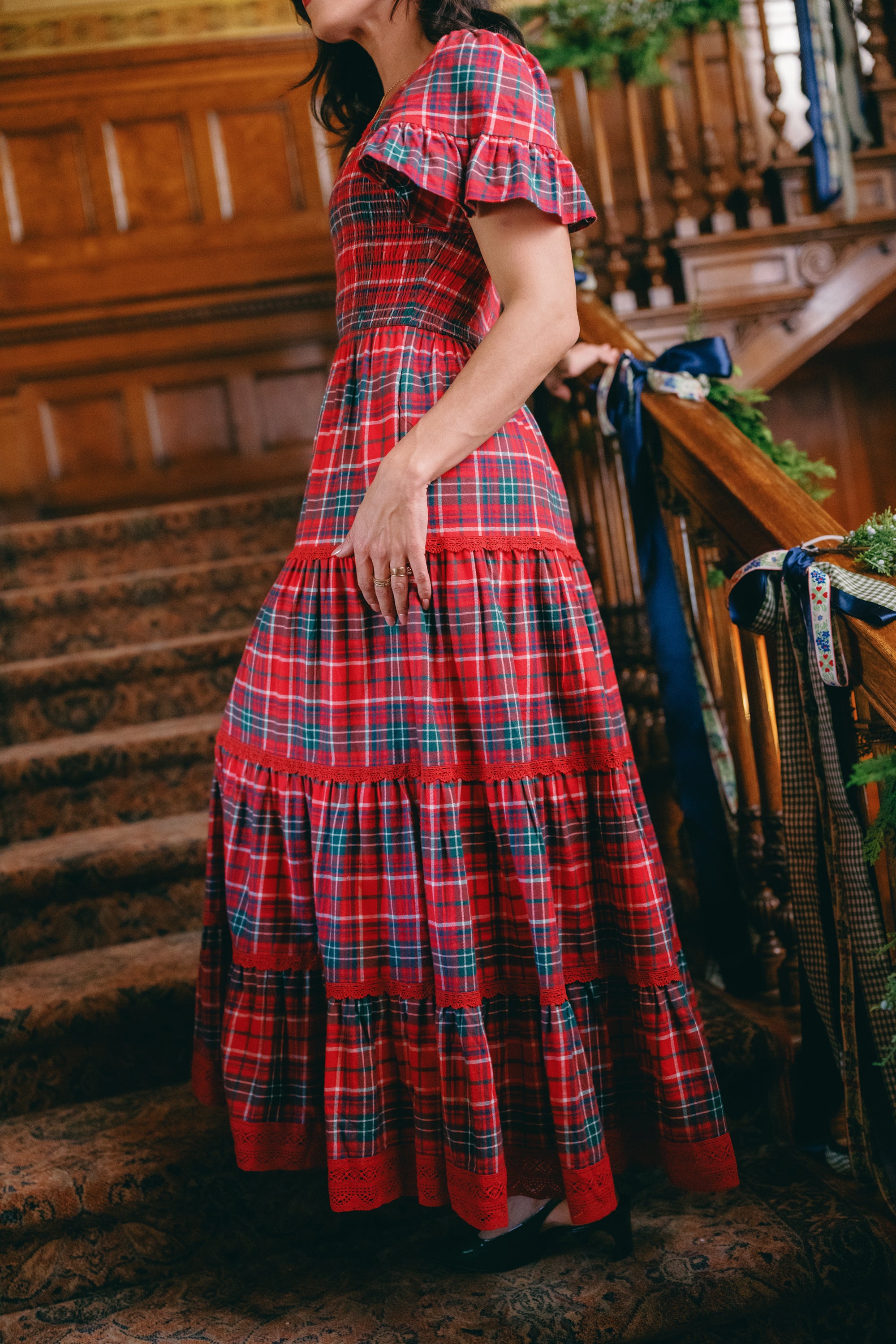 Rosario Dress in Christmas Cheer Plaid | Ivy City Co