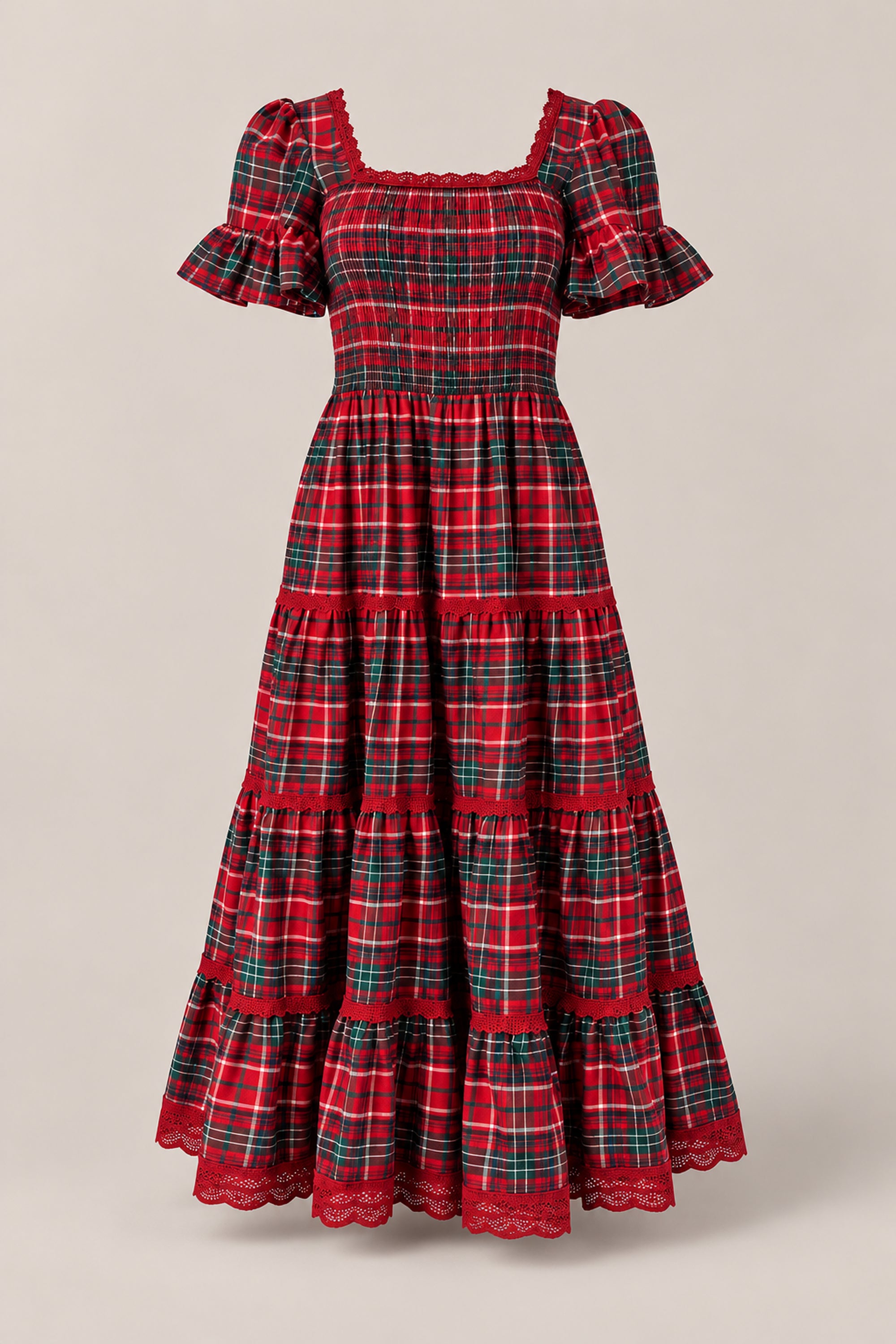 Rosario Dress in Christmas Cheer Plaid | Ivy City Co