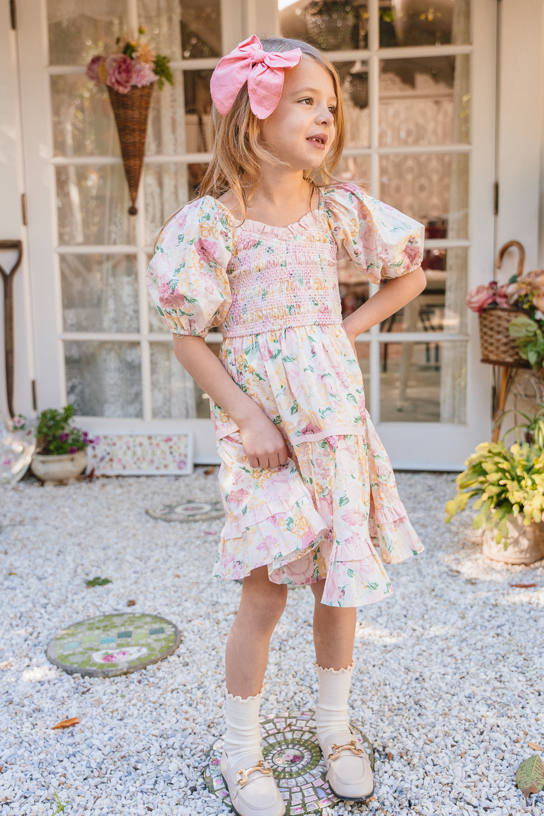 Mini Roselyn Dress in Pastel Floral-Mini