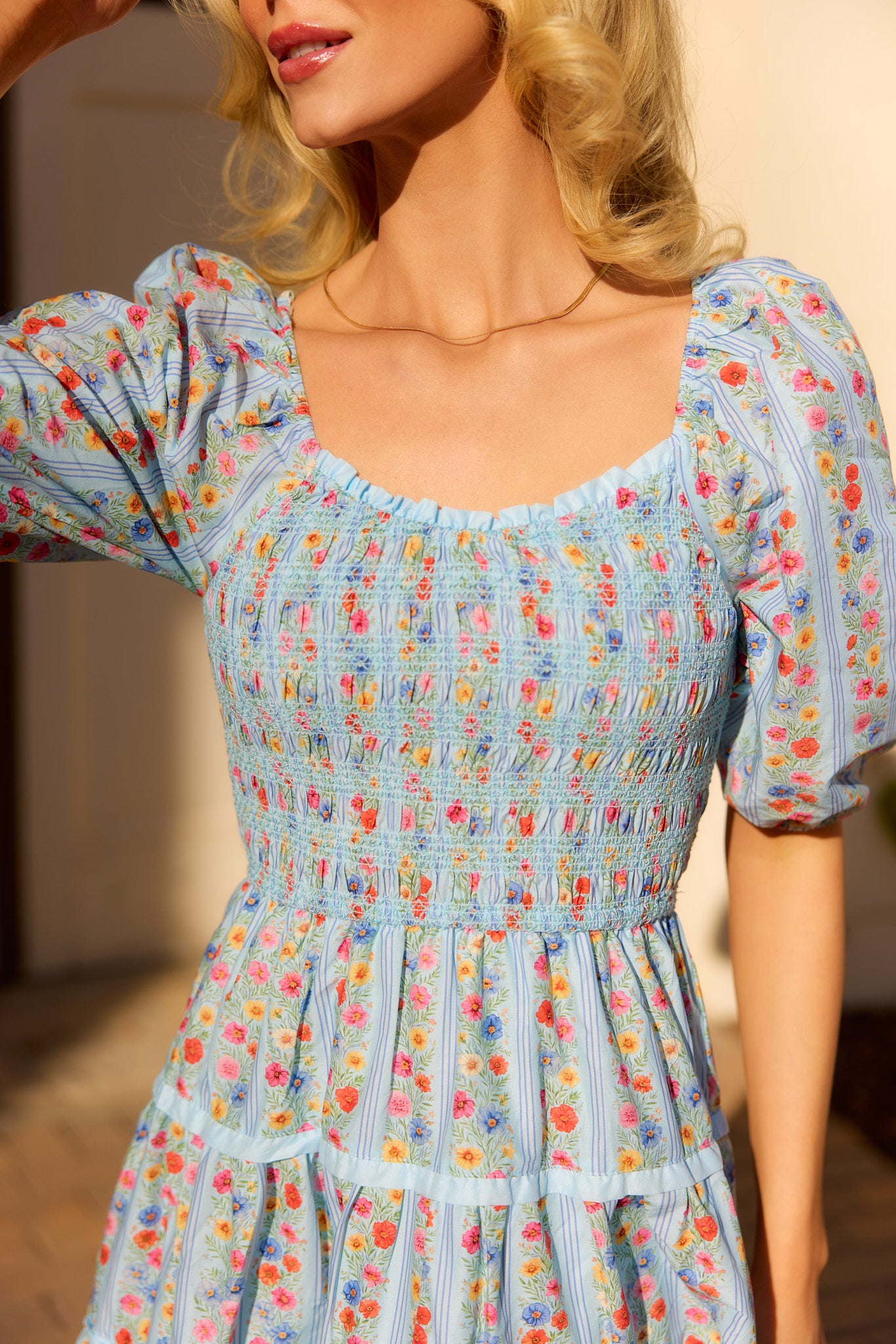 blue and orange flower dress Roselyn in Linear Floral Print Ronhire Encore Red Color APRIL20 This pink and orange Size:US 20W / UK 24 / EU 50