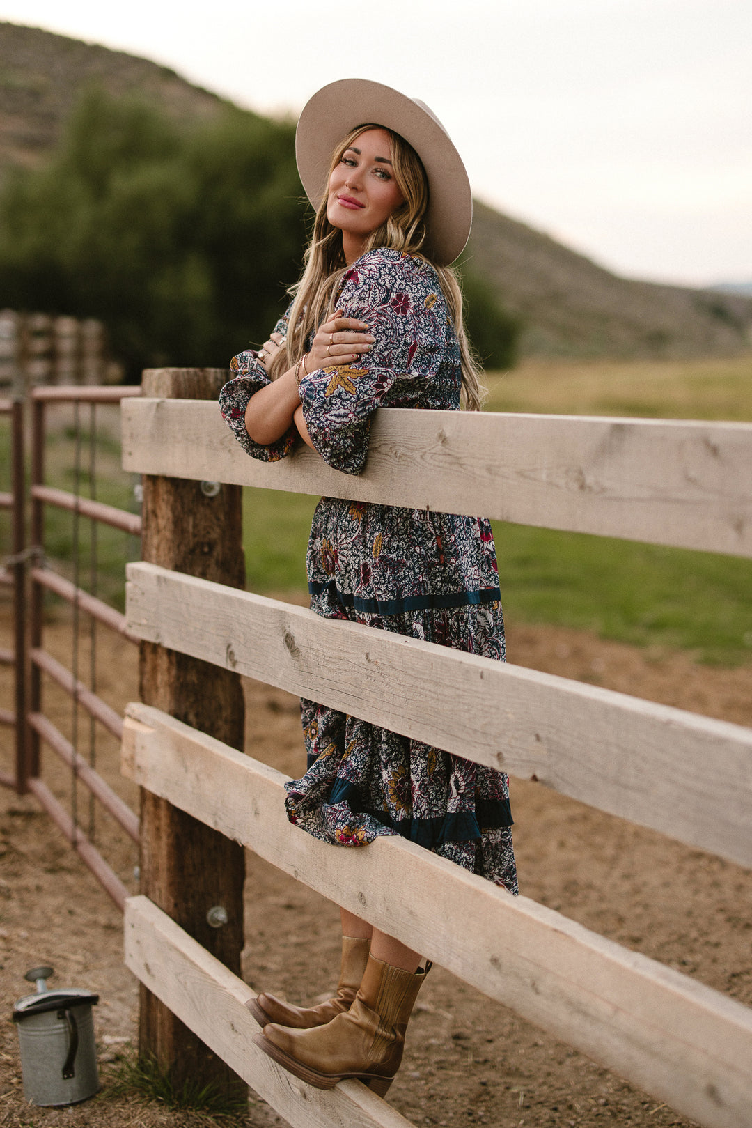 Roselyn Dress in Navy Floral