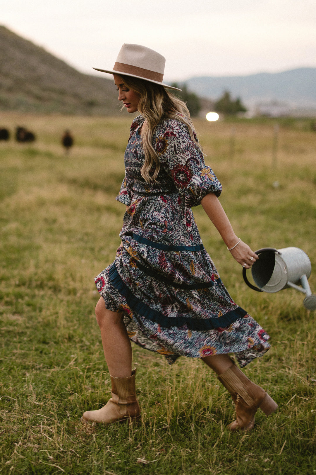 Roselyn Dress in Navy Floral