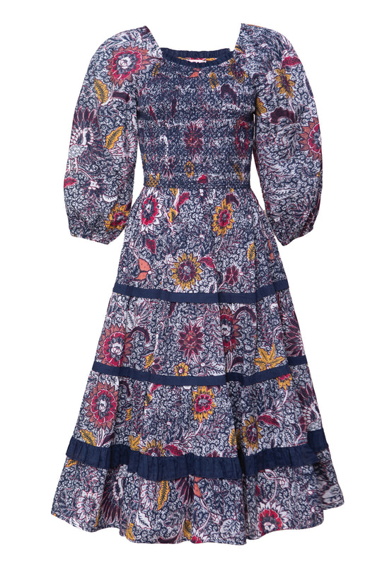 Roselyn Dress in Navy Floral