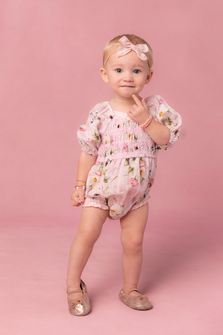 Baby Roselyn Romper in Pink