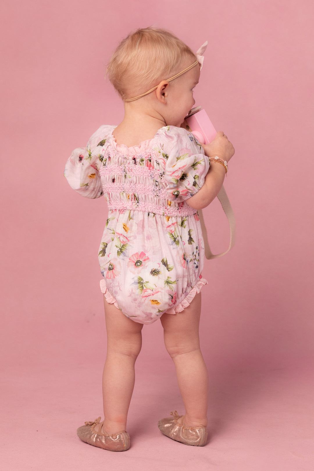 Baby Roselyn Romper in Pink