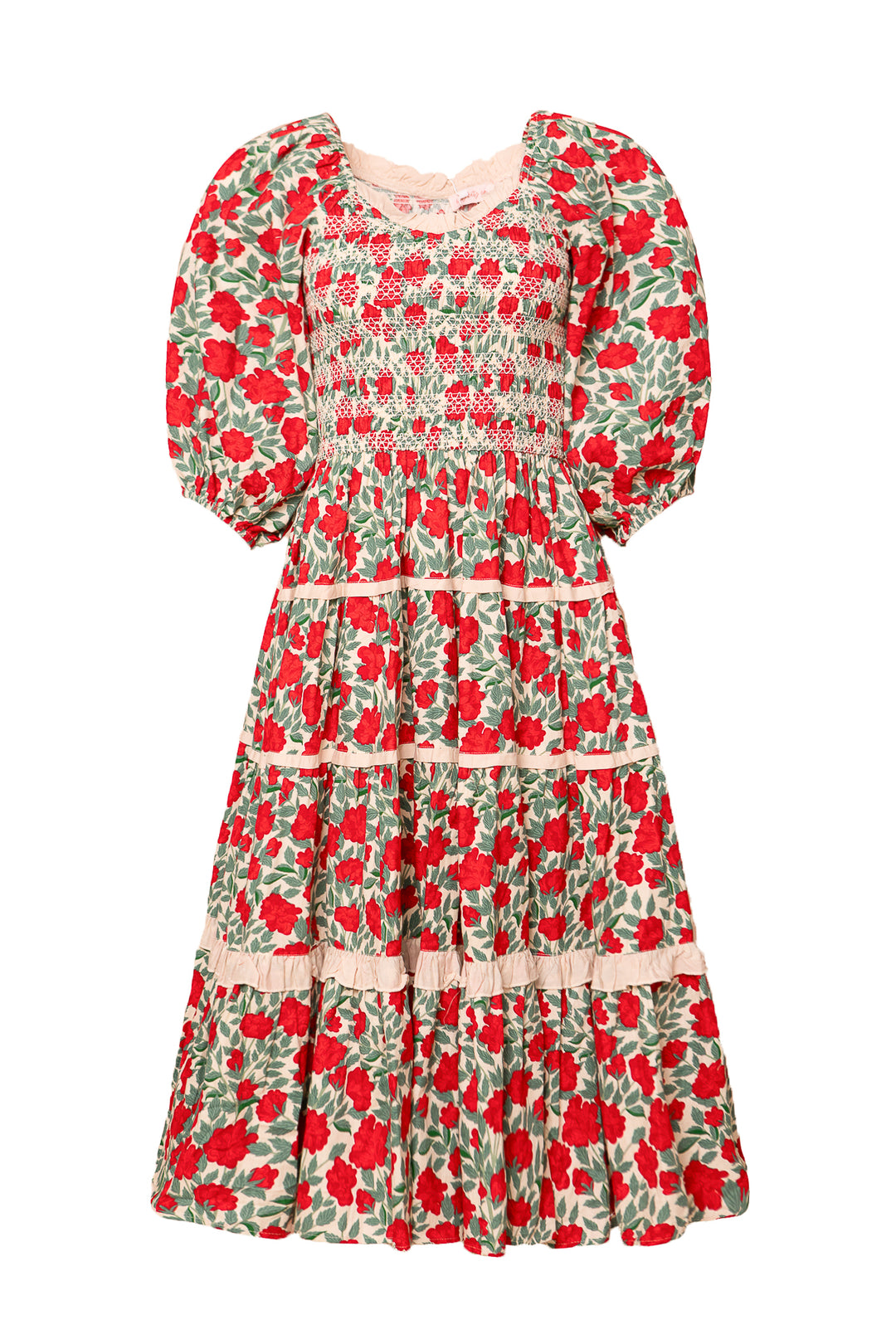 Roselyn Dress in Red Floral