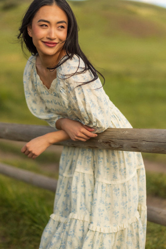 Roselyn Dress in Ivory Porcelain Fleur-2
