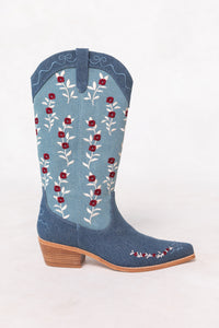 Rosemary Cowgirl Boots in Denim - FINAL SALE