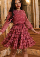 Samantha Dress in Garnet Merry Ditsy