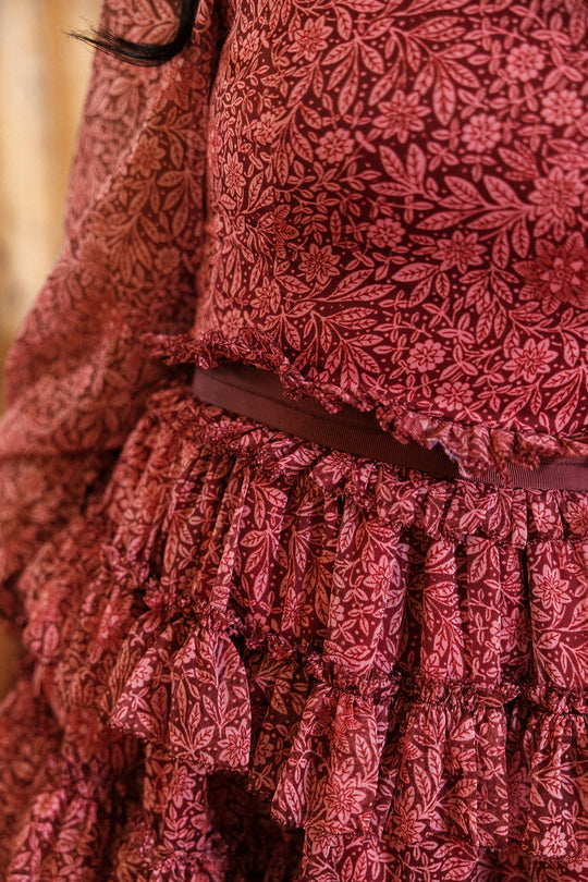 Samantha Dress in Garnet Merry Ditsy