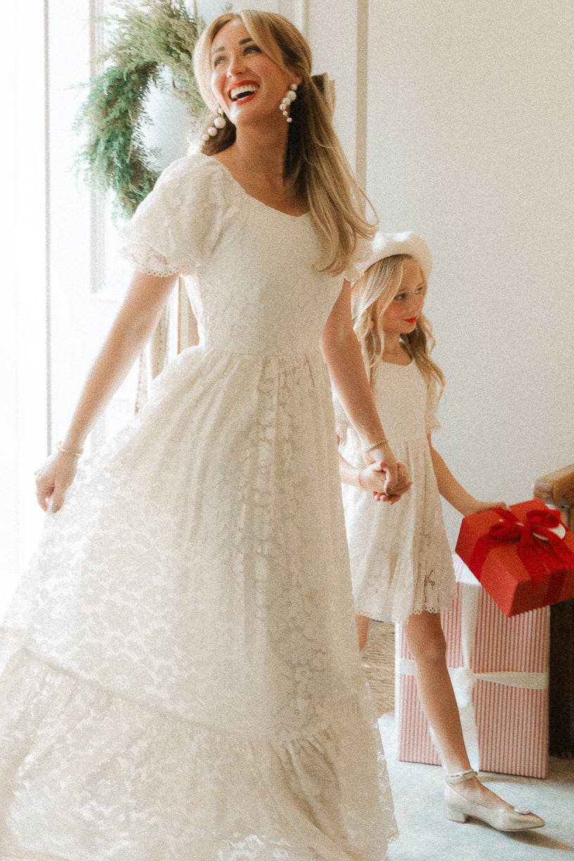 Secret Garden Dress in White Lace