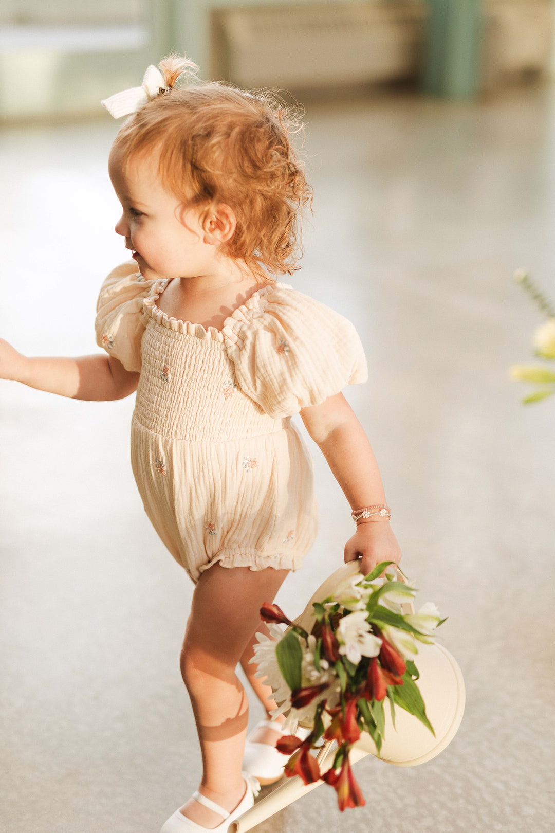 Baby Serendipity Romper in Cream Floral