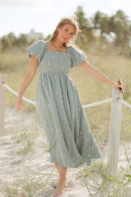 Serendipity Dress in Blue Floral