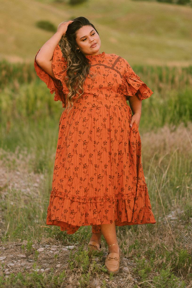 Burnt orange bohemian dress hotsell