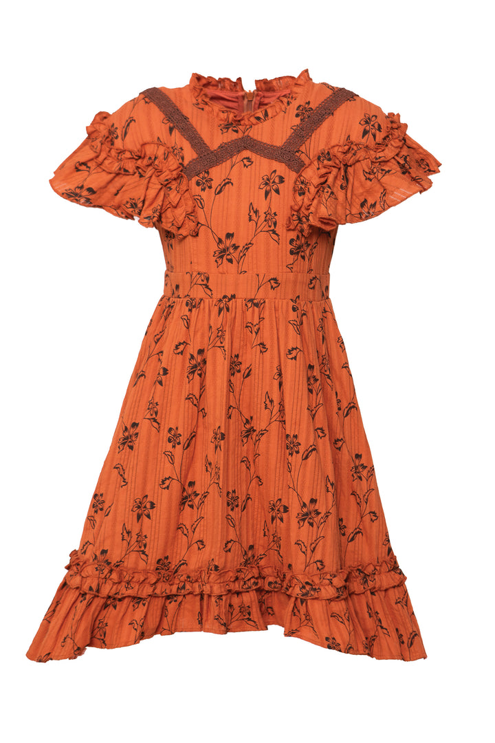 Mini Shae Dress in Burnt Orange