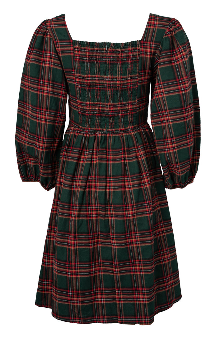 Margo Short Dress in Green Plaid - FINAL SALE