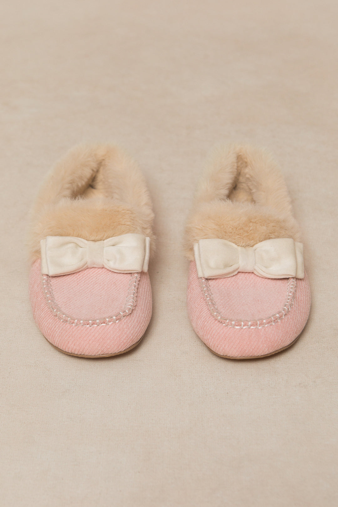 Ivy Bow Slippers in Pink