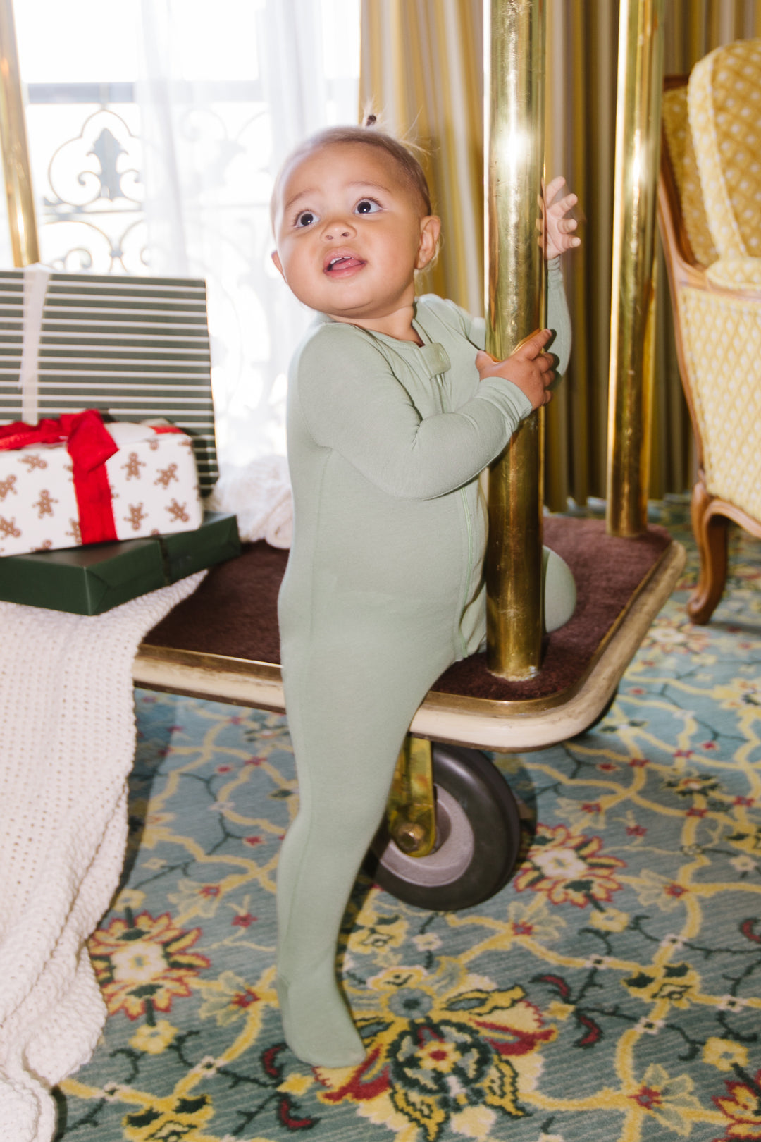 Baby So Soft Footie One Piece Pajama in Green - FINAL SALE