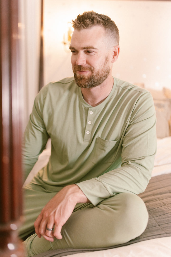 Mens So Soft Pajama Set in Green - FINAL SALE