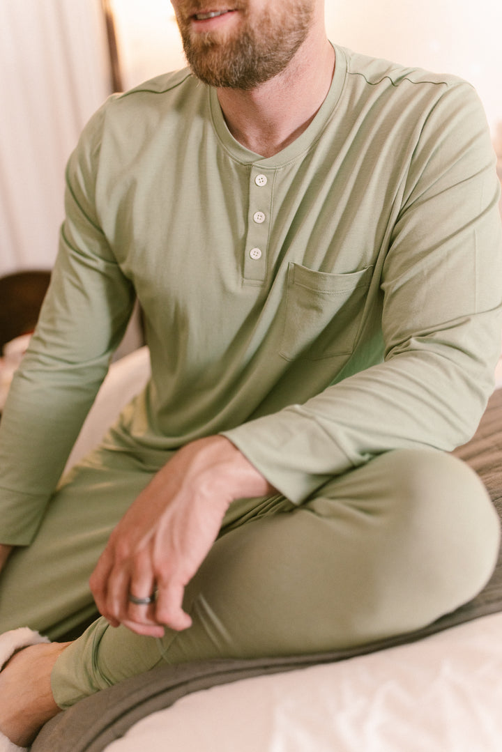 Mens So Soft Pajama Set in Green - FINAL SALE