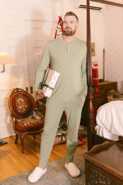 Mens So Soft Pajama Set in Green - FINAL SALE