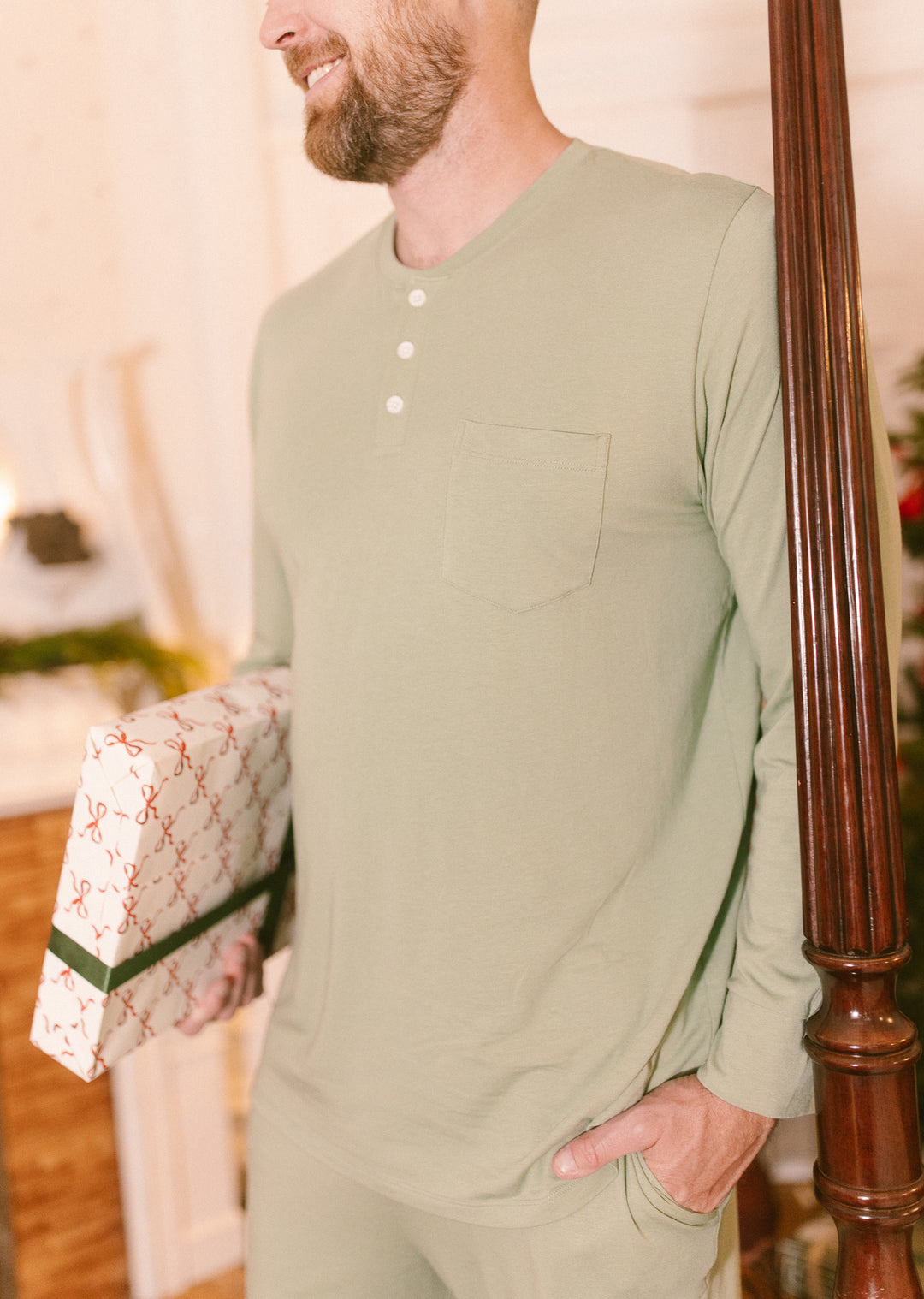 Mens So Soft Pajama Set in Green - FINAL SALE