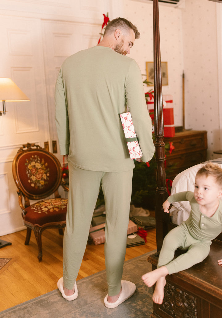 Mens So Soft Pajama Set in Green - FINAL SALE