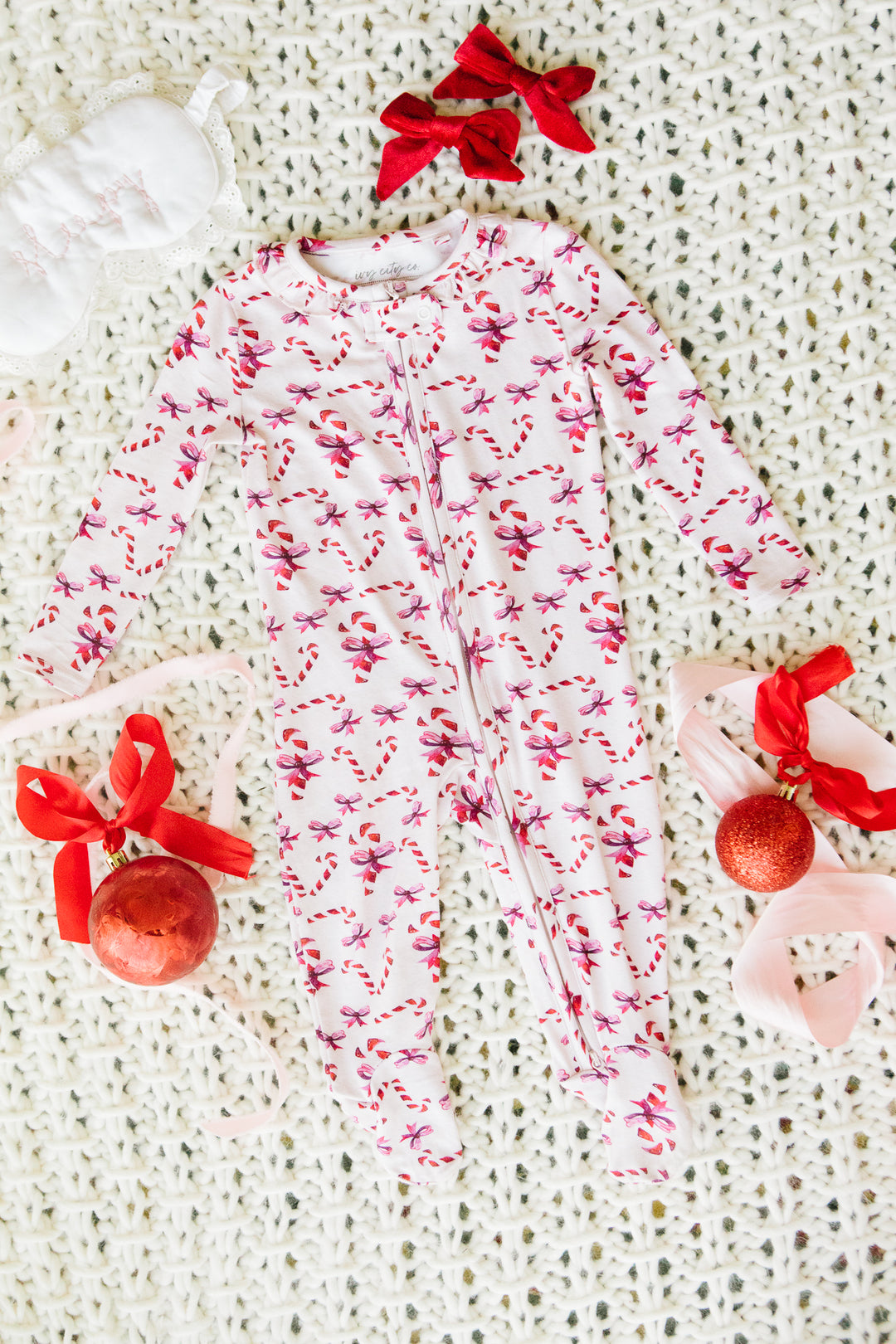 Baby So Soft Footie One Piece in Candy Cane