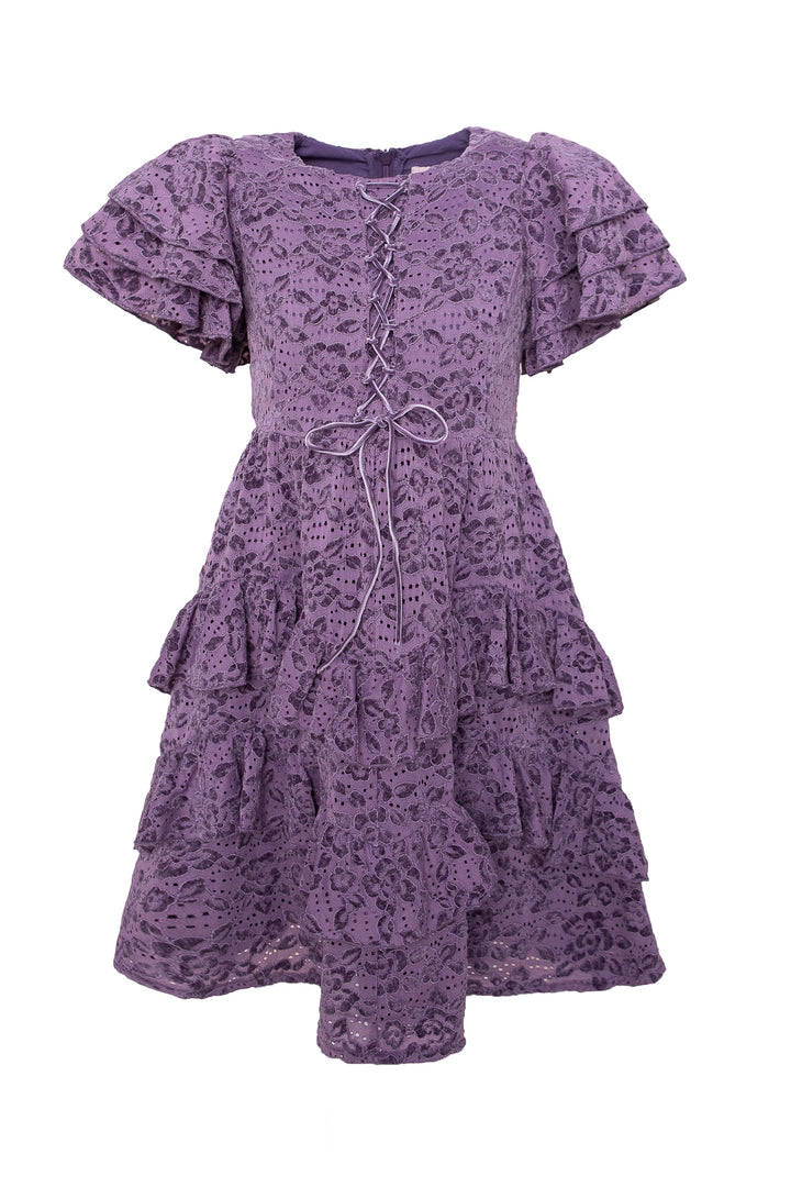 Mini Solana Dress in Purple Lace