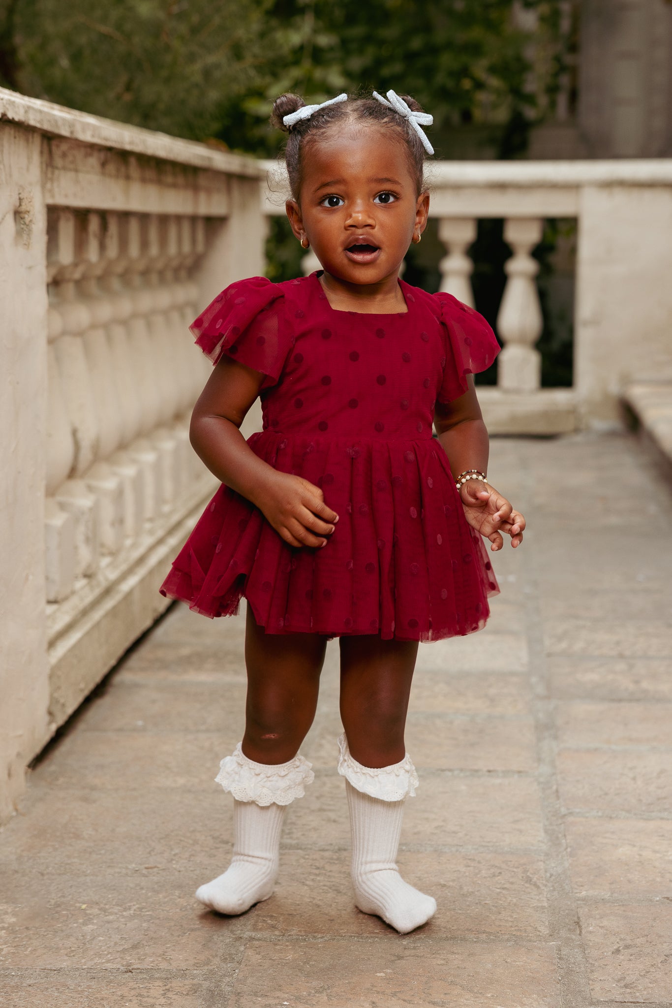 Baby Solange Dress Set in Burgundy Tulle – Ivy City Co