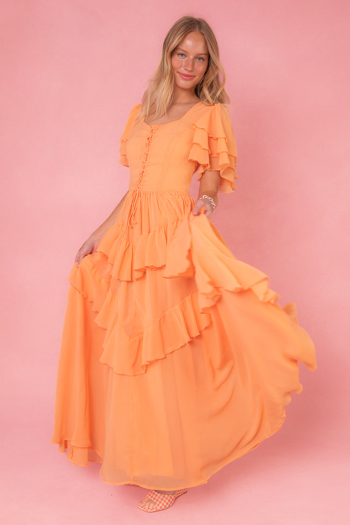 Solana Dress in Apricot