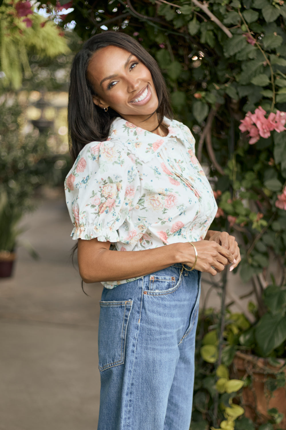 ppcloset PETITE BLOSSOM BLOUSE 37サイズ Sophia Blouse in Countryside Peony Blossom – Ivy City Co