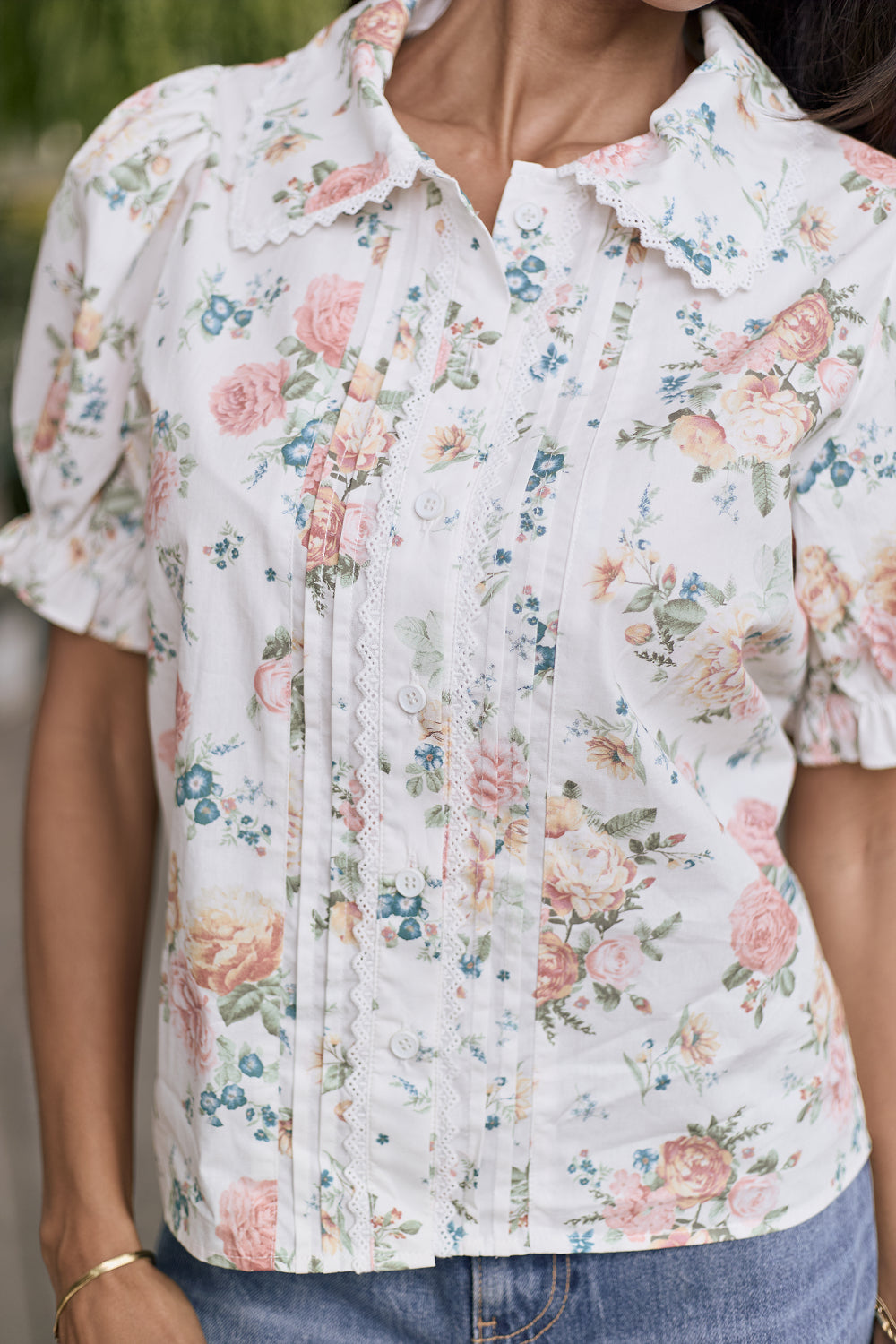 Sophia Blouse in Countryside Peony Blossom – Ivy City Co
