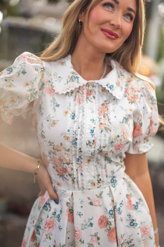 the sophie dress in pink peony print The Sophie Dress in Cordoba Print 14 / Cordoba Print