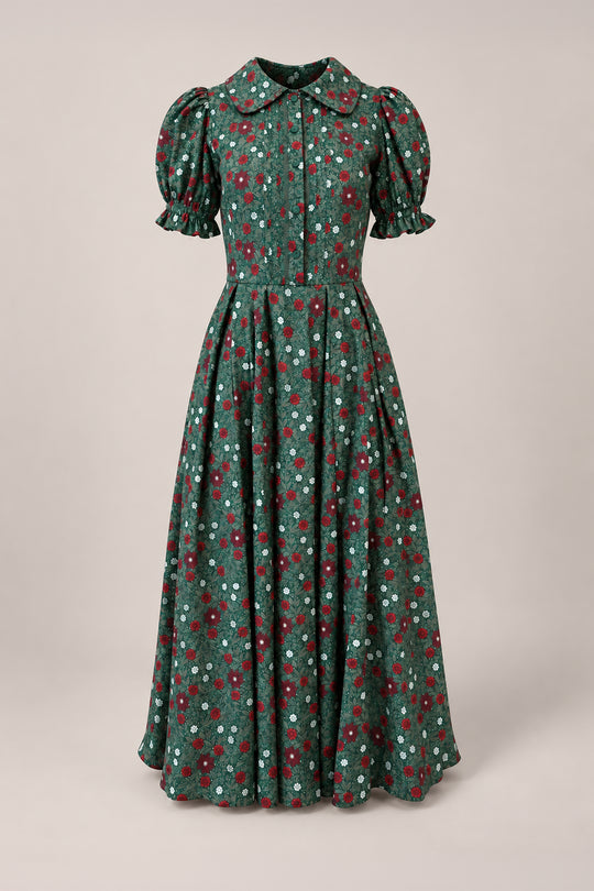 ditsy green dress Sophia in Evergreen Merry f21