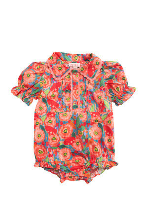 Baby Sophia Romper in Poppy